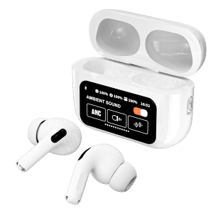 A9 Pro TWS Earbuds | Touch Screen, LCD, ANC & ENC Wireless Headphones