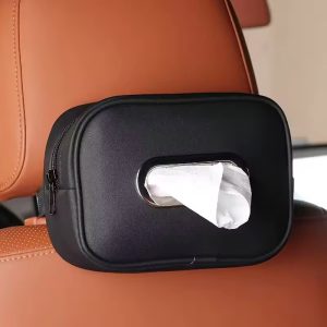 High-End Interior Kit Car Tissue Box Hanging Car Napkin Bag Car Armrest Tissue Box