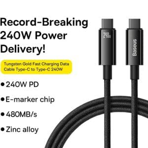 Baseus 240W USB C Cable for iPhone 16 15 Plus Pro Max Supercharge for Macbook Fast Charger Type C Cable for xiaomi Samsung - Image 4