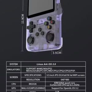 R36S Handheld Game Consoles 3.5 Inch IPS Screen Arkos 2.0 Linux Source System 128GB/64 GB 20 Simulator Retro Handheld Game Players - Image 15