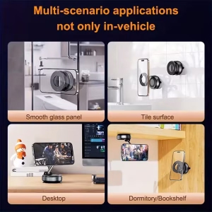 Magnetic Phone Holder 360 Adjustable Suction Phone Mount Vacuum Suction Car Magnet Phone Holder Stand for Car Home Desk Gym - Image 10