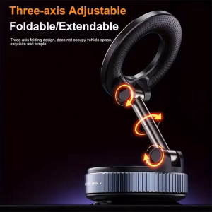 Magnetic Phone Holder 360 Adjustable Suction Phone Mount Vacuum Suction Car Magnet Phone Holder Stand for Car Home Desk Gym - Image 6