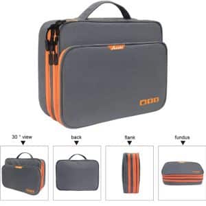 Three Layer Electronic Accessories Organizer, Storage Handbag with Front Pocket Travel Cable Organizer Large Capacity for iPad - Image 7