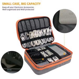 Three Layer Electronic Accessories Organizer, Storage Handbag with Front Pocket Travel Cable Organizer Large Capacity for iPad - Image 4
