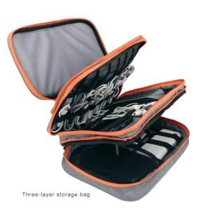 Three Layer Electronic Accessories Organizer, Storage Handbag with Front Pocket Travel Cable Organizer Large Capacity for iPad - Image 3
