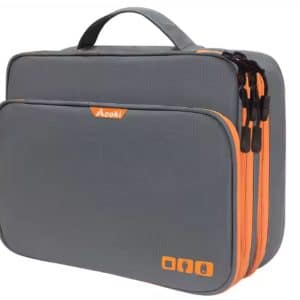 Three Layer Electronic Accessories Organizer, Storage Handbag with Front Pocket Travel Cable Organizer Large Capacity for iPad - Image 9
