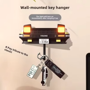 1 PcsFlashlight keychain AE86 Car Key Holder New Gift Wall Mounted Headlight Decor Creative Auto Decoration Key Organizer