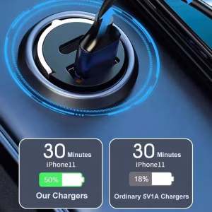 200W Mini Car Charger Fast Charging Mini USB Car Cigarette Lighter Adapter Accessories - Image 3