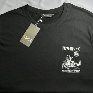 T-Shirt-Settle Down Space-Night Energy Astronaut Surfing Graphic - Image 4