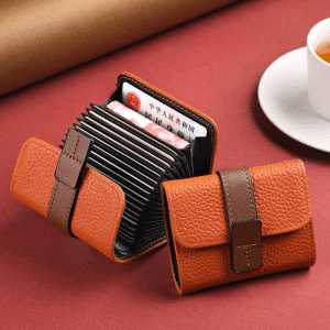 RFID Leather Card Holder Wallet High Quality PU Leather Men Women Fashion Short Card Holder Wallet