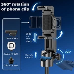 Mini Wireless Control Expandable Selfie Stick Aluminum Alloy Portable Folding Tripod Selfie Stick - Image 3