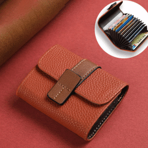 RFID Leather Card Holder Wallet High Quality PU Leather Men Women Fashion Short Card Holder Wallet - Image 4