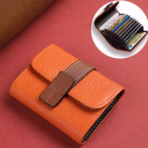 RFID Leather Card Holder Wallet High Quality PU Leather Men Women Fashion Short Card Holder Wallet - Image 6