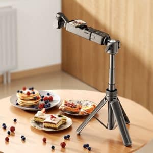Jopree Y25 Pro 360° Ball Head Mini Tripod Selfie Stick Lightweight 177g 5-Section 65cm Foldable for Mirrorless with Cold Shoe