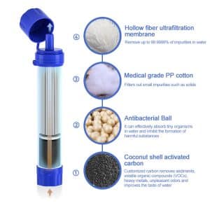 Portable Outdoor Survival Camping Water Filter Straw Personal Water Filtration System for Safety & Survival Gear - Image 6