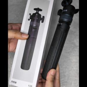 Jopree Y25 Pro 360° Ball Head Mini Tripod Selfie Stick Lightweight 177g 5-Section 65cm Foldable for Mirrorless with Cold Shoe