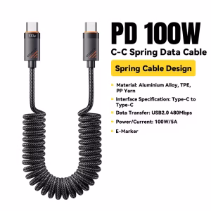 Essager Car Spring Type C Cable For iPhone 16 15 Xiaomi Samsung 100W PD Fast Charging For Macbook iPad Type C to Type C Cable - Image 7