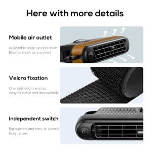 MEMO CF03/CF04 Car Fan for Seat Cooling Fan for Car Backseat 3 Speed Strong Wind 5V Rear Seat Air Circulation Fan Back Seat - Image 6