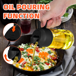 470ml Mist 2 in 1 Olive Oil Dispenser Bottle Premium Glass Oil Spray Bottle Oil Sprayer for Cooking - Image 5
