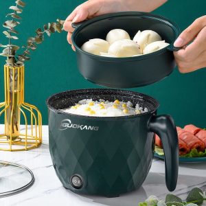 Multi-functional Electric Cooking Hot Pot Mini Rice Cooker Cookware Electric Nonstick Frying Pan With Steamer Electric Skillet - Image 6