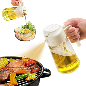 470ml Mist 2 in 1 Olive Oil Dispenser Bottle Premium Glass Oil Spray Bottle Oil Sprayer for Cooking