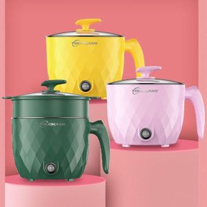 Multi-functional Electric Cooking Hot Pot Mini Rice Cooker Cookware Electric Nonstick Frying Pan With Steamer Electric Skillet