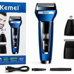 Kemei KM-6541 3-in-1 Rechargeable Grooming Kit with LCD Display