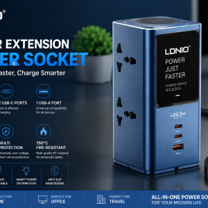 LDNIO Tower Extension Power Socket with USB Fast Charging | Universal Power Strip | Surge Protection