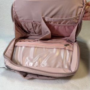 Pink Travel Cosmetic Organizer Bag – Multi-Compartment Makeup & Toiletry Bag - Image 5