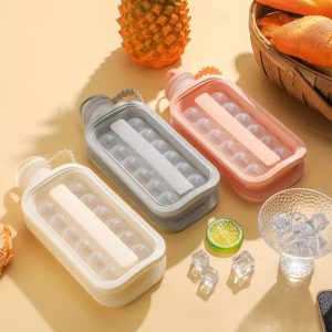 Portable Ice Cube Tray with Lid – Easy Release Ice Maker Mold